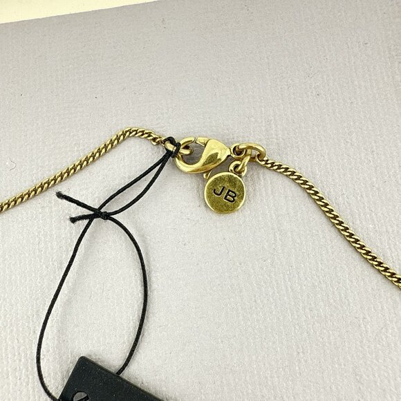 Jenny Bird Necklace Lariat Minimalist White Stone Rhine Yellow Gold Plated NEW - Picture 9 of 16